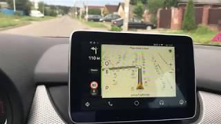 Yandex navi with AAMirror on Android Auto enable system