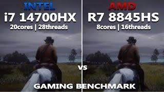 AMD Ryzen 7 8845HS vs INTEL i7 14700HX Gaming Benchmark Test | tested in 10 Games | RTX 4060 |