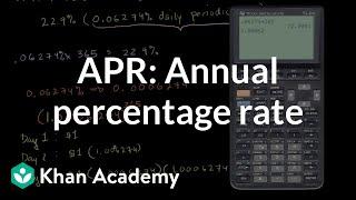 Annual Percentage Rate (APR) and effective APR | Finance & Capital Markets | Khan Academy