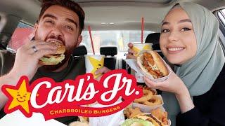 CARLS JR HARDEES MUKBANG | onion rings, nuggets, chicken fillet sandwich, double cheeseburger