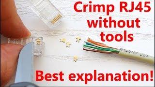 BEST VIDEO on How to Make/Crimp RJ45 Ethernet Cable without a Crimping Tool using screwdriver