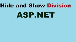 How to hide and show div in ASP. NET