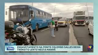 Engavetamento na Ponte Colombo Salles causa trânsito lento em Florianópolis