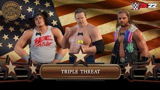 Terry Gordy Vs Stan Hansen Vs Hangman Page - Great American Bash - WWE 2K22