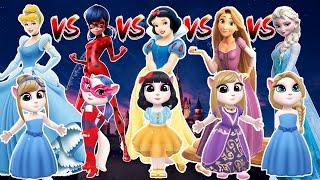 New Challenge  Cinderella Vs Miraculous Ladybug Vs Snow White Vs Rapunzel Vs Elsa Queen Vs Angela 2