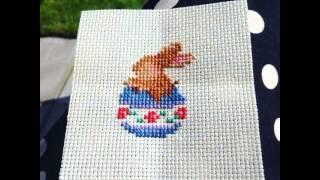 Easter bunny cross stitch project