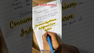 Consumer’s Equilibrium: Indifference Curve Analysis | Microeconomics #economics #upsc #apsc #shorts