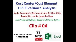 Excel-Variance Analysis-04 - OPEX : Auto Comments Generator on Variance - Urdu/Hindi