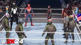 Spider-Man Universe Vs Teenage Mutant Ninja Turtles | Elimination Match - WWE 2K24 - PS5 [4K 60FPS]