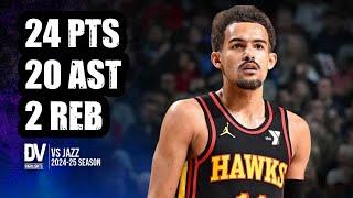 Trae Young vs Jazz 24 pts 20 ast 2 reb | Jan 07, 2025 | Regular Season