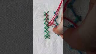 Threaded herring bone stitch|#basicembroidery #embroidery #handembroidery #basicstitches