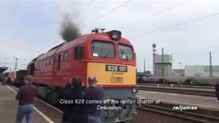 (HD) Big Smokey Russian Brute of a Locomotive in Hungary.