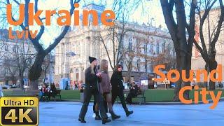 Fun music in the old town. Street musicians. Lviv, Ukraine 4K60fps