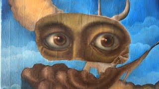 “Salvador Dali portrait” oil on canvas