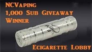 NCVaping 1,000 Sub Giveaway Winner