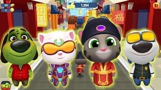 Talking Tom Gold Run Gameplay - Unlock 4 Days 4 Characters Fight 4 Moon Festival Bosses