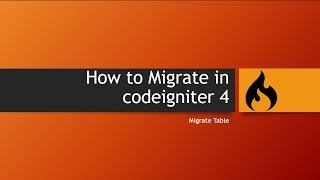 How to migrate in codeigniter 4