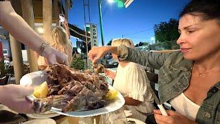 Eating Centuries Old Lamb Dinner in Crete Greece | Antikristo 