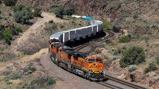 BNSF's Seligman Sub: Crozier Canyon, Meets & Unusual Power!