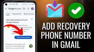 How to add recovery phone number in gmail | add recovery phone number