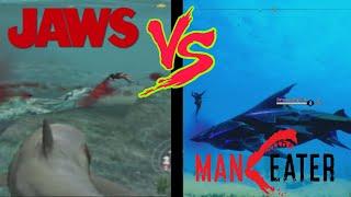 Attacking Humans in Jaws Unleashed (2006) vs Maneater (2020)