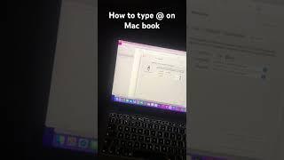 #how to type @ on Mac book