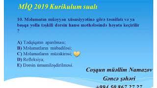 Miq 2019 kurikulum sualları və cavabları