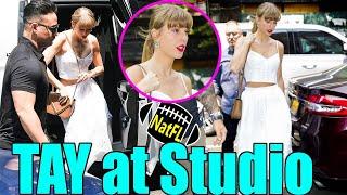 Taylor Swift turns heads in All-White Outfit as she arrives at Electric Lady Studios in NYC