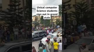 Unical computer Science students sign out with grand style as they cause traffic at mary slessor