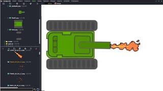 Российский игровой движок PointJS IDE и среда разработки 2D игр. Танк. #6. Огонь при стрельбе танка