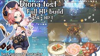 Diona test | full HP build !! || shield strength and healing test - Genshin impact