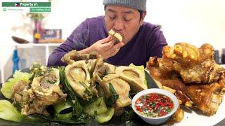 BULALO WITH BABY BACK SPARE RIBS!!! SUPER CRISPY PATA CHICHARONES!!! Filipino Food. Mukbang.