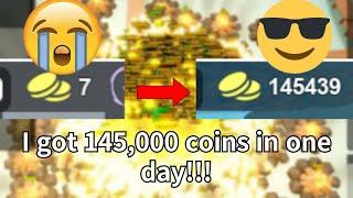 I got 145,000 coins in one day!!! [ booga booga reborn ]