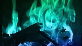 Fabulous Video Background Blue Flames Burning in the Fireplace 1 Hour HD