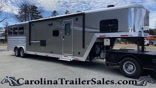 2023 Merhow 3 Horse Trailer Tour | Model: Stampede 8314-B RWS | 14' LQ Slide, Open Floor Plan, 