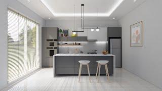 Sketchup interior design #12 How to make kitchen set and render enscape