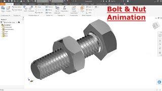 Autodesk Inventor Tutorial Bolt and Nut Animation (Dynamic Simulation)