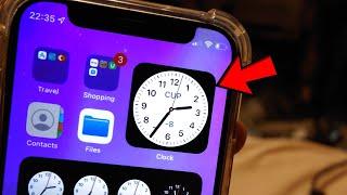 ANY iPhone How To Add Big Clock to Home Screen! [Widget]