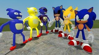 ALL SONIC, SUPER SONIC, SONIC.EXE vs ALL SANIC,SUPER SANIC, SANIC.EXE 3D in Garry's Mod!