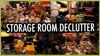 STORAGE ROOM DECLUTTER AND ORGANIZATION! | Getting Rid Of 90% Of My Kid's Toys!