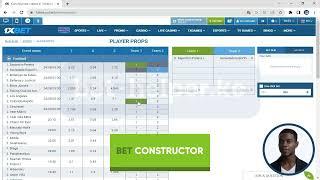 How to use the bet builder on the 1xbet website