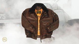 Куртка пілот шкіряна Top Gun red brown Art.121