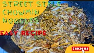 Chinese Street Style Fried Noodles| 10 Minutes Easy and Quick Chicken Vegetable Chow Mein Noodles