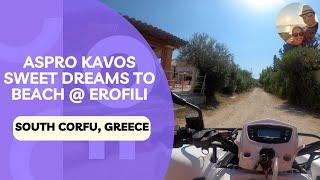 Aspro Kavos on a quad bike from Sweet Dreams to beach next to Erofili