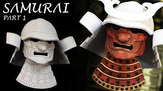 How to Make a Samurai Menpo Mask Helmet out of Foam - Free Templates - Samurai Cosplay Armor Part 1