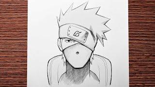 Easy anime drawing | how to draw Kakashi - [Naruto] step-by-step | sketch