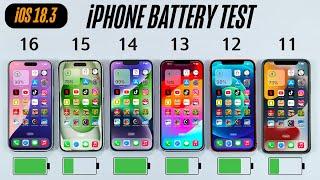 iPhone 16 vs 15 vs 14 vs 13 vs 12 vs 11 Battery Test | iOS 18.3 BATTERY TEST