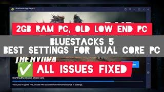 BLUESTACKS 5 SETTINGS FOR LOW END PC | 2GB RAM PC | HOW TO MAKE BLUESTACKS 5 RUN FASTER