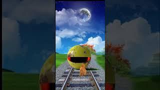 Cat come railway baby come video cartoon #trackman attack #funny