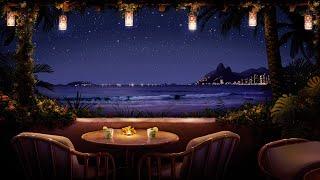 Tropical Night Bossa Nova Ambience with Relaxing Ocean Waves & Romantic Brazilian Jazz Music